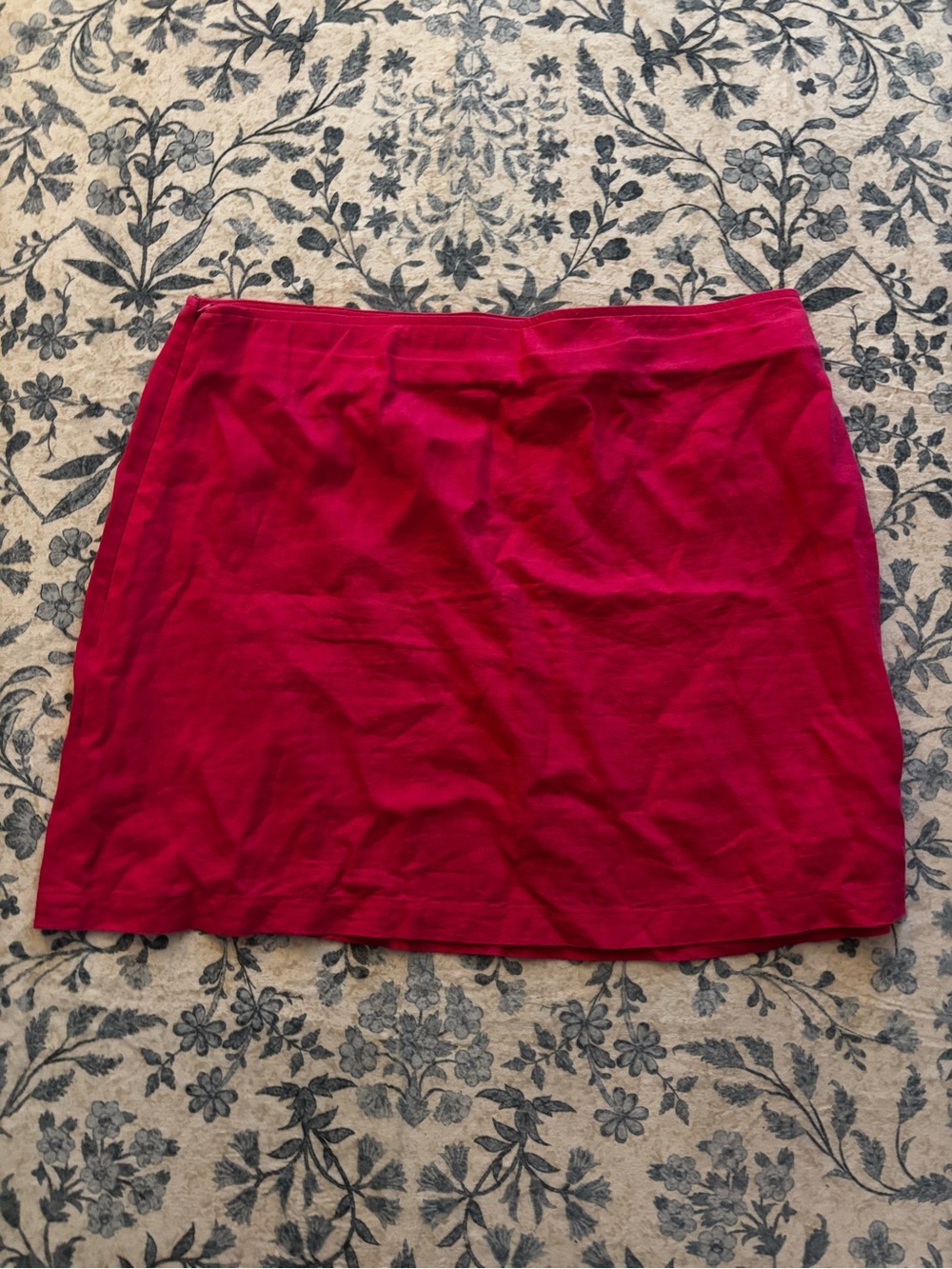 Women's Hot Pink Linen A-Line Skirt